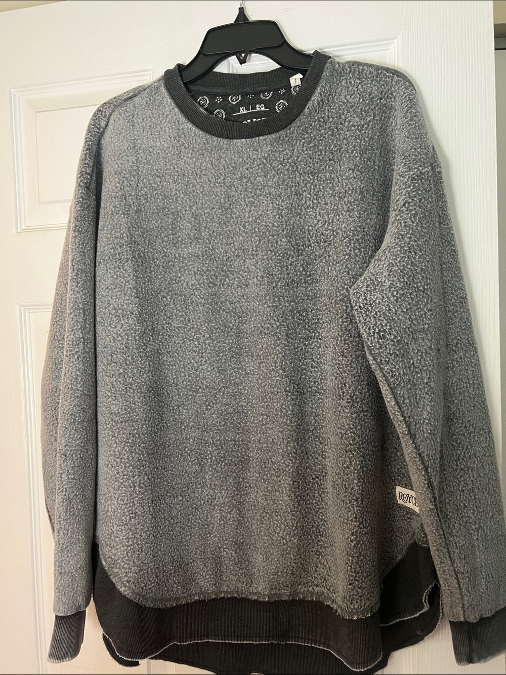 Royce Women’s Gray Crewneck “inside out” sweatshirt